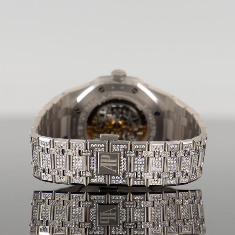 Audemars Piguet Royal Oak 41mm Perpetual Calendar White Gold Diamond Bezel Diamond Bracelet 26625BC.ZZ.1223BC.02