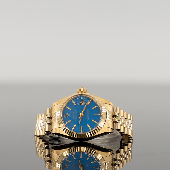 Rolex Datejust 28mm Yellow Gold Blue Stella Dial 69178