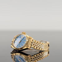 Rolex Datejust 28mm Yellow Gold Blue Stella Dial 69178 2
