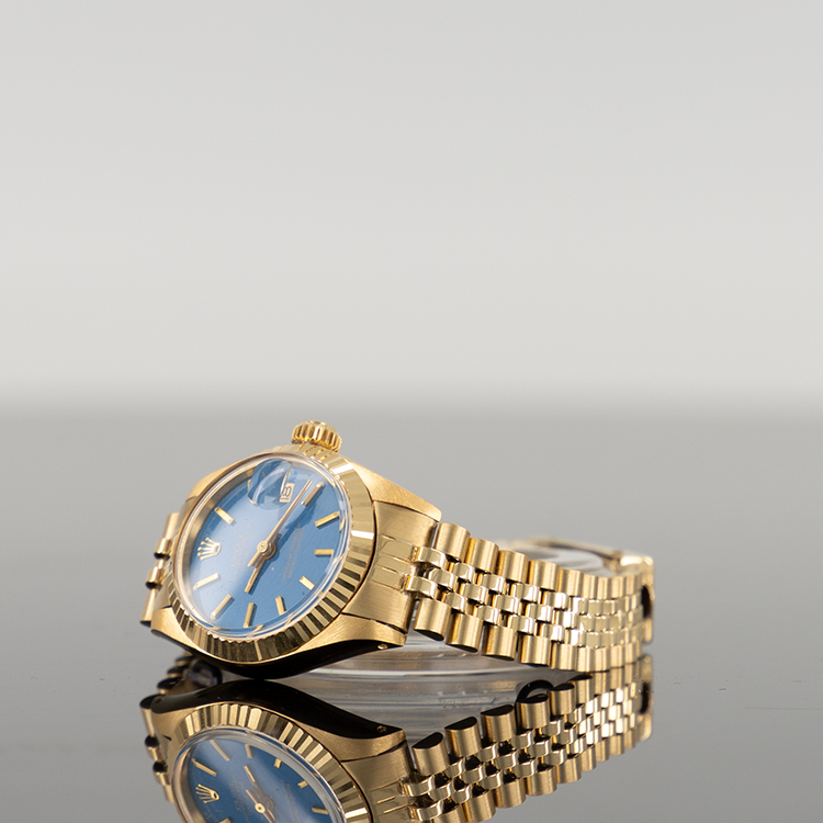 Rolex Datejust 28mm Yellow Gold Blue Stella Dial 69178