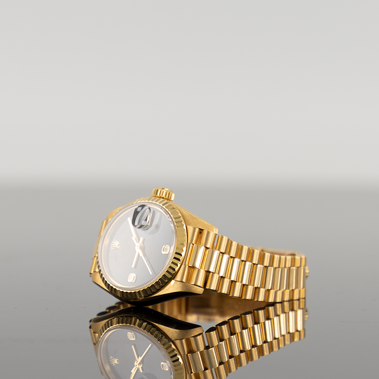 Rolex Datejust 28mm Yellow Gold Onyx 69 Diamond Dial 69178