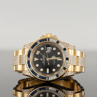 Rolex GMT-Master II 40mm Yellow Gold Diamond and Sapphire Bezel 116758SA 1