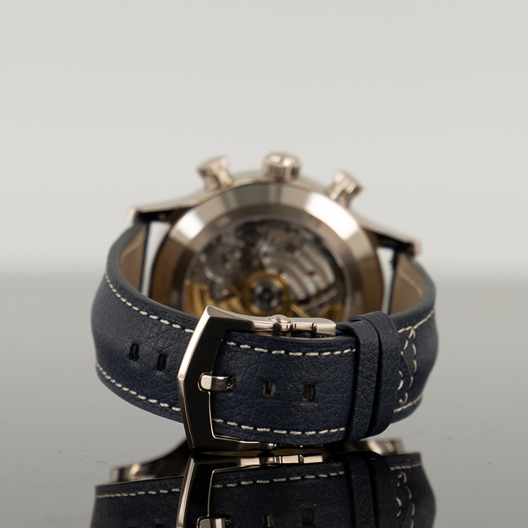 Patek Philippe 5924G-001 Calatrava 42mm White Gold Calatrava Pilot Travel Time Chronograph Blue Dial