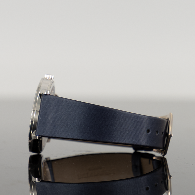 Patek Philippe 4997/200G-001 Calatrava 35mm White Gold Diamond Bezel Blue Strap