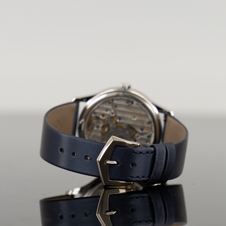 Patek Philippe 4997/200G-001 Calatrava 35mm White Gold Diamond Bezel Blue Strap