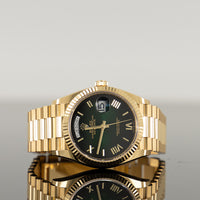 Rolex Day-Date 36mm Yellow Gold Ombre Green Roman Dial 128238 1
