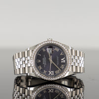 Rolex Datejust 36mm Steel Jubilee VI & IX Diamond Purple Dial 126284RR 1