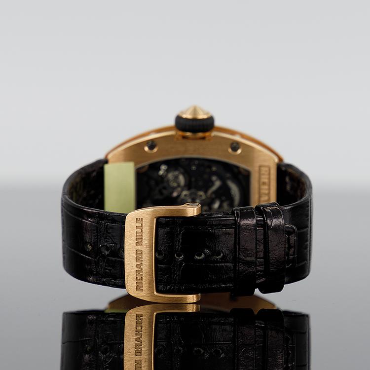 Richard Mille RM 023 Rose Gold Diamond Bezel Leather Strap