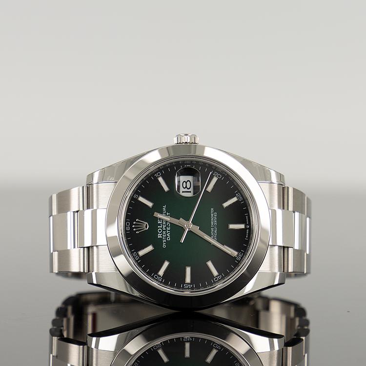 Rolex Datejust 41mm Steel Ombre Smooth Green Ombre Dial 126300
