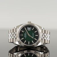 Rolex Datejust 41mm Steel Green Ombre Dial Fluted Bezel Jubilee 126334 1