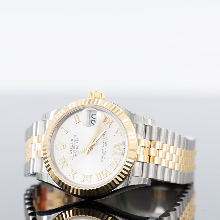 Rolex Datejust 31mm Steel and Yellow Gold Fluted Silver Roman IV ...