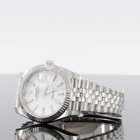 Rolex Datejust 41mm Steel Jubilee Fluted White Index Dial 126334 2