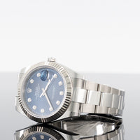 Rolex Datejust 41mm Oystersteel Fluted Blue Diamond Dial 126334 2